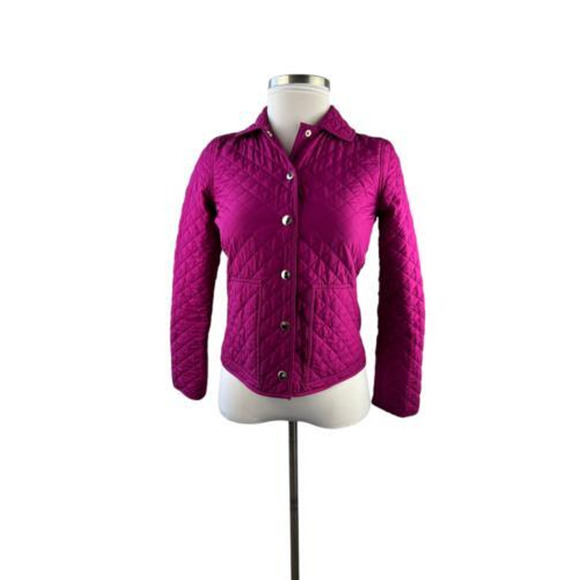 Lauren Ralph Lauren Diamond Quilted Jacket Hot Pink Fuchsia PS Petite S H14205 - Picture 8 of 10